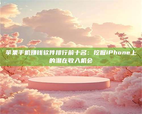 暑假苹果手机赚钱软件排行前十名:挖掘iPhone上的潜在收入机会 第1张 暑假苹果手机赚钱软件排行前十名:挖掘iPhone上的潜在收入机会 第1张
